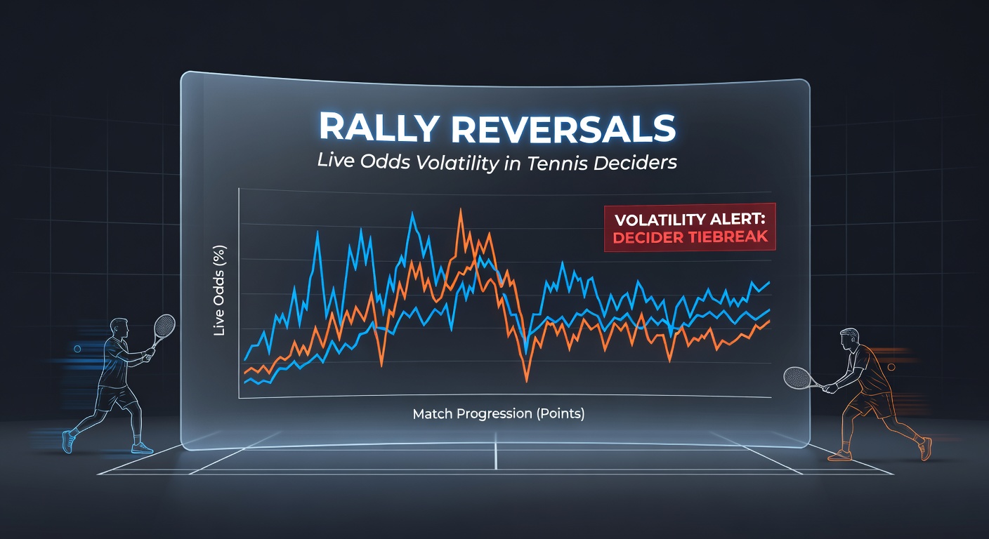 Grafik zeigt schwankende Live-Quoten während eines langen Rallys im Entscheidungssatz eines Tennis-Matches